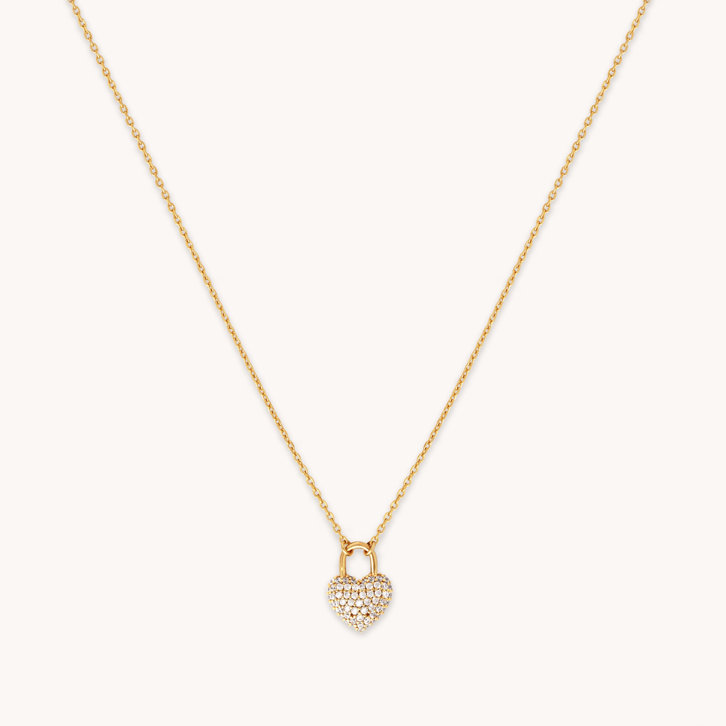 Heart Pave Pendant Necklace in Gold