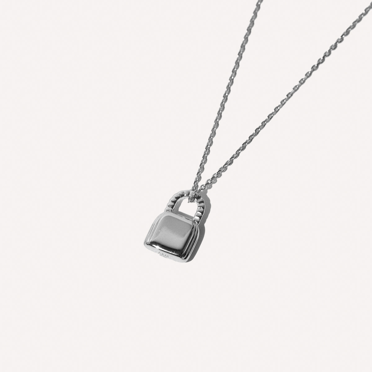 Padlock Pendant Necklace in Silver