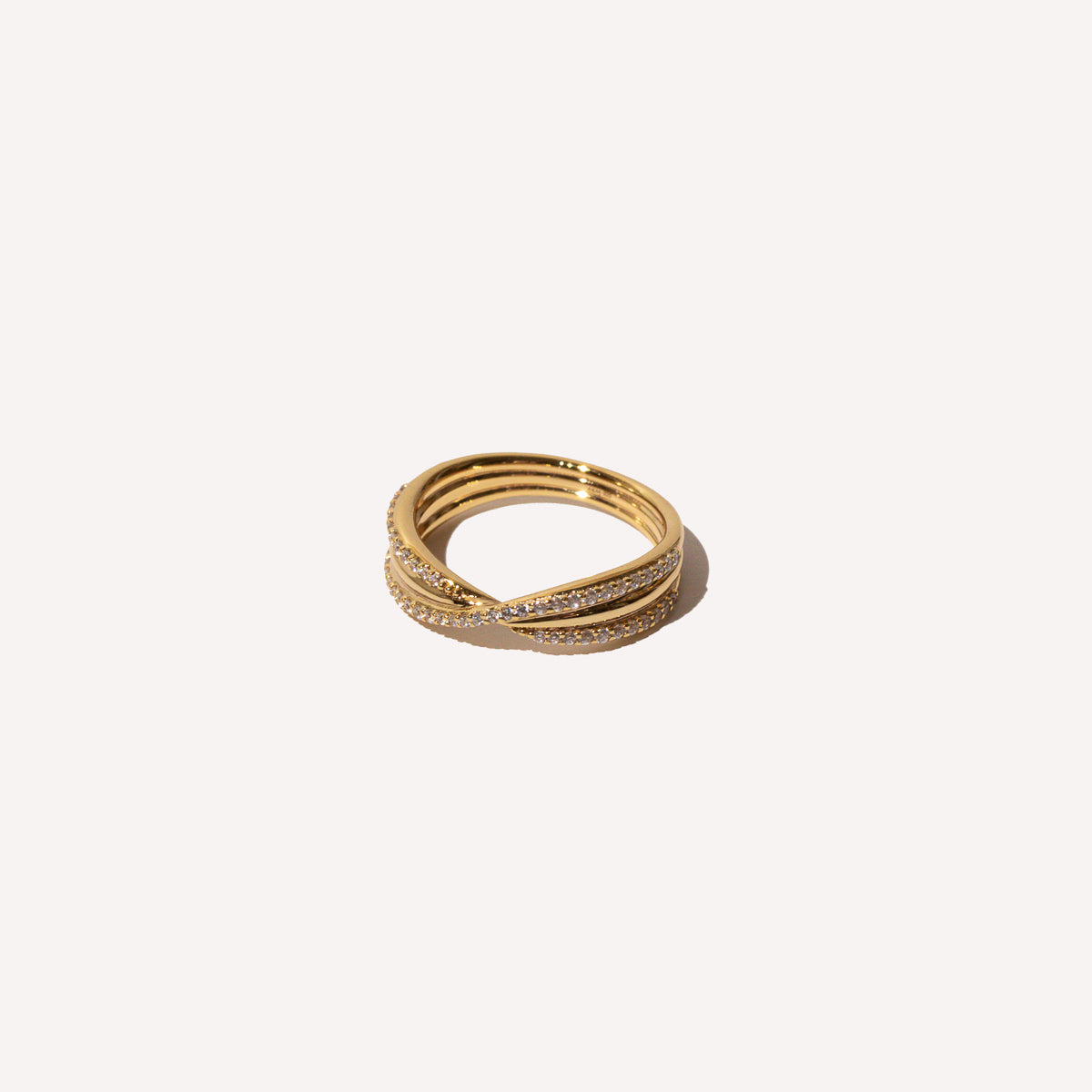 Twist Pavé Ring in Gold