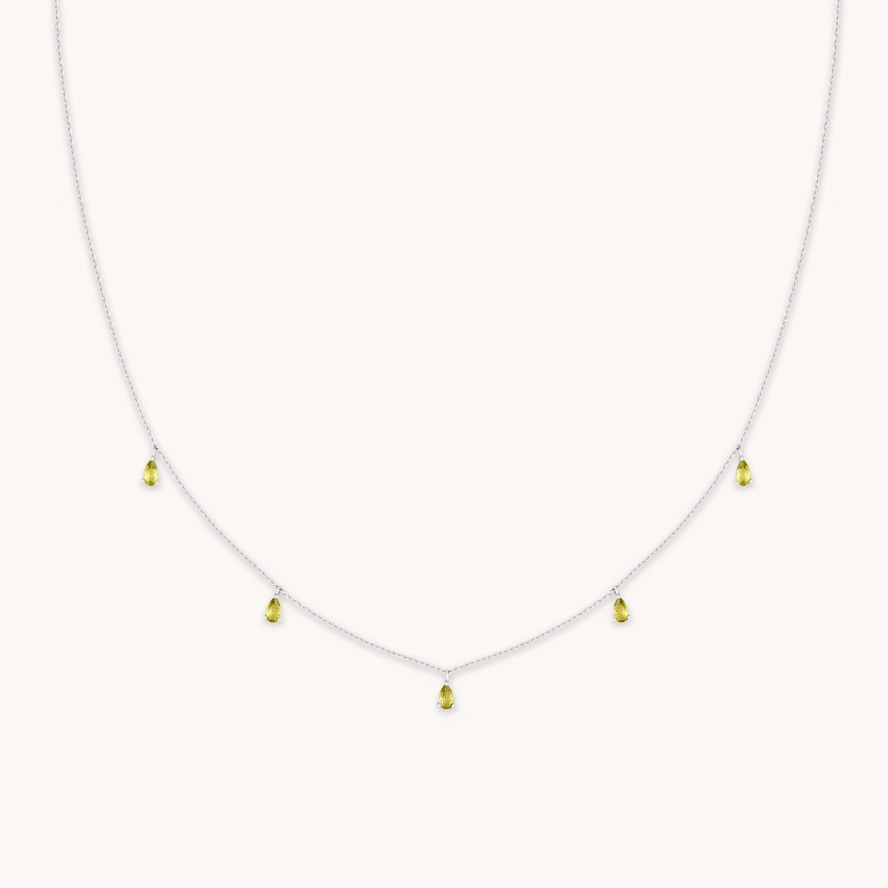 Olivine Charm Necklace in Silver