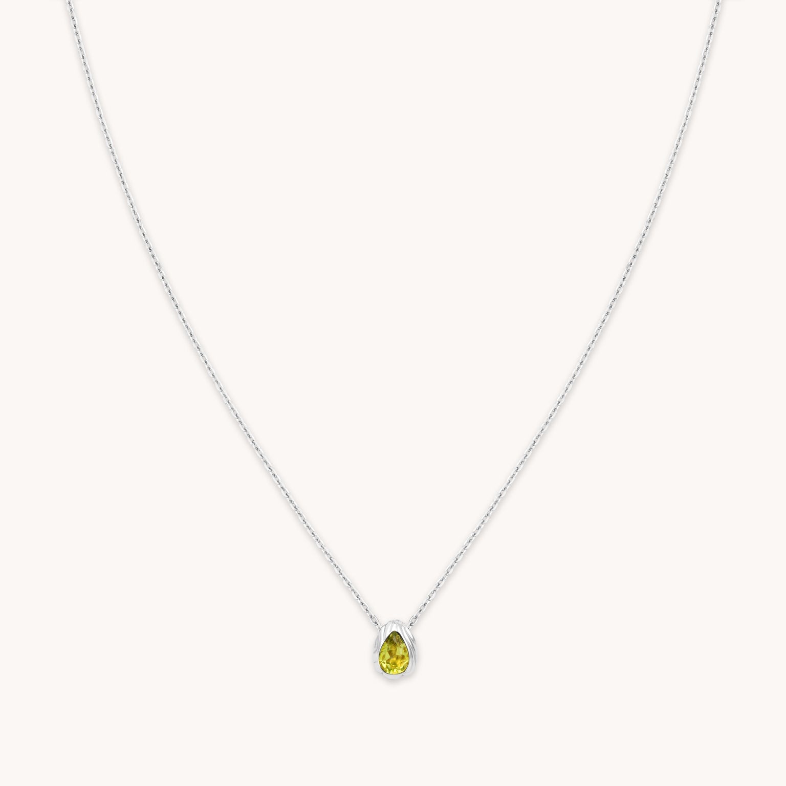 Olivine Pendant Necklace in Silver