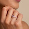 Amethyst Enamel Wave Ring in Silver