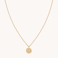 Aquarius Zodiac Pendant Necklace in Gold