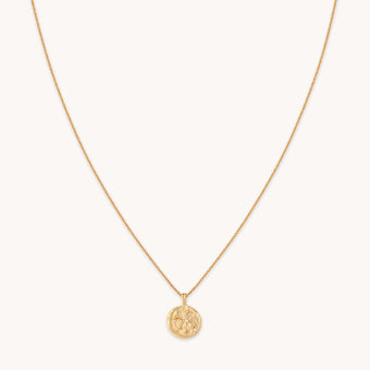 Aries Zodiac Pendant Necklace in Gold