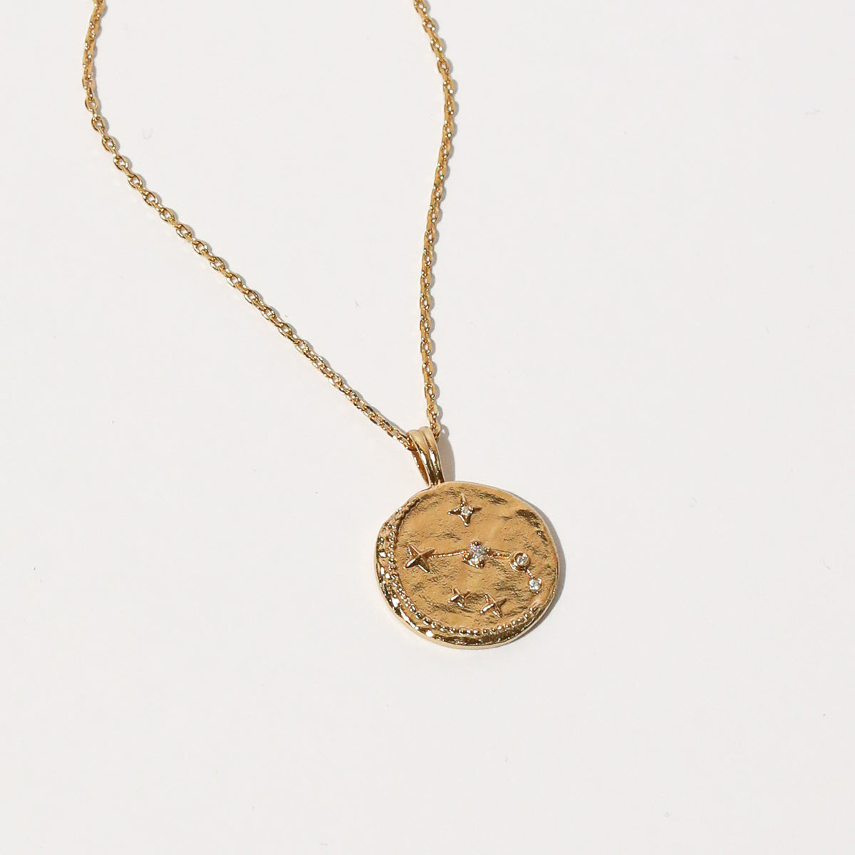 Gold aries shop pendant necklace