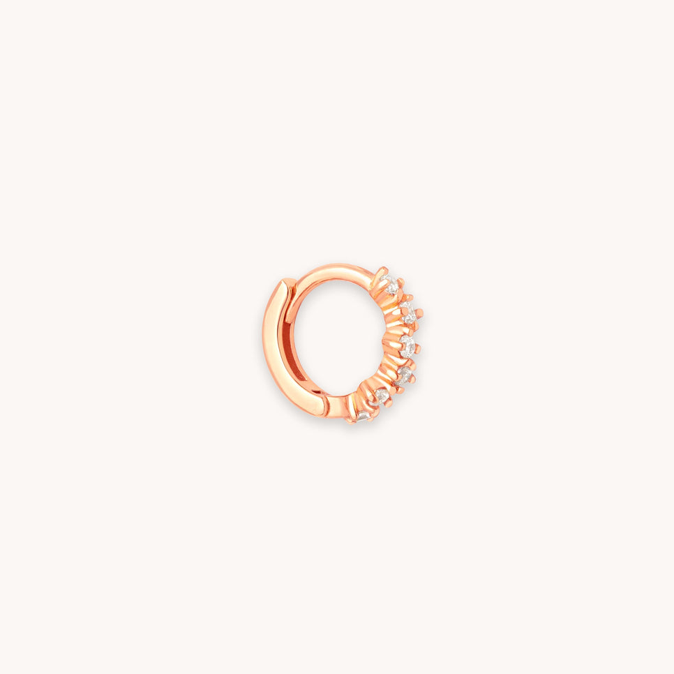 Cluster Hoop 6.5mm in Rose Gold