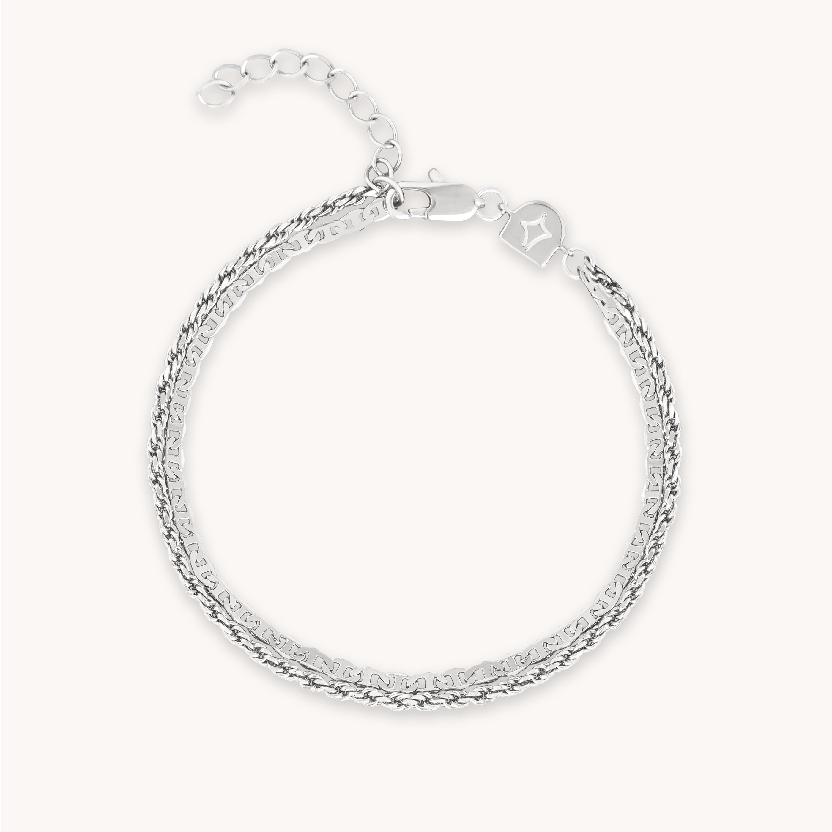 Duo Chain Bracelet in Silver