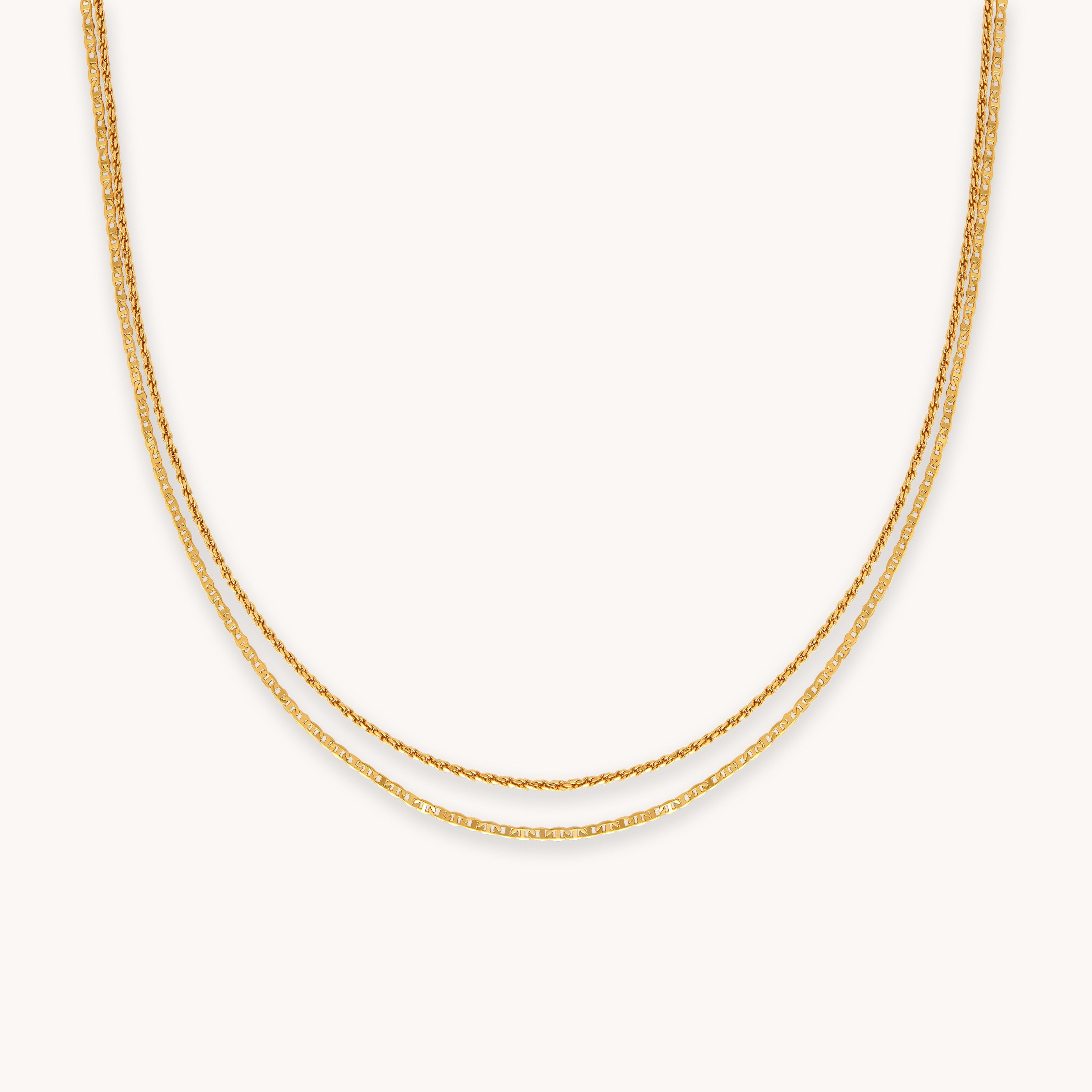 Duo Chain Necklace in Gold