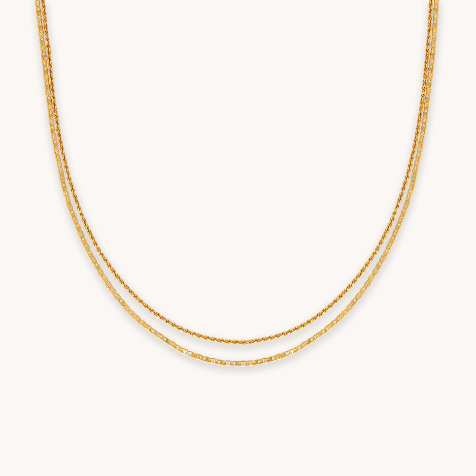 Duo Chain Necklace in Gold