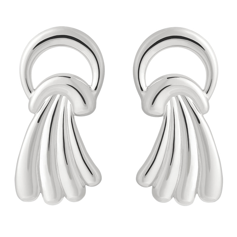 Waterfall Stud Earrings in Silver