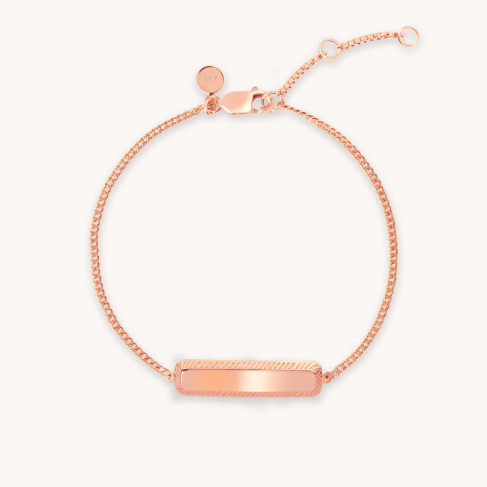 Etched ID Bracelet in Rose Gold