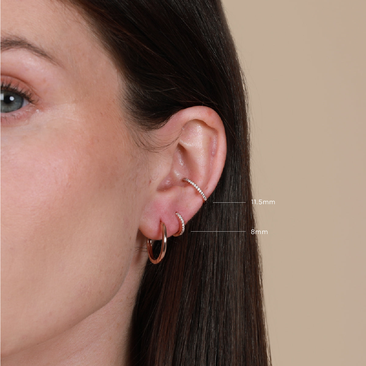 Amazon.com: Tiny 14k Rose Gold Fill Hoops 8mm, 24 gauge Handmade Minimalist  Earrings in Pink Gold. Hypoallergenic Huggie Hoop Earrings : Handmade  Products