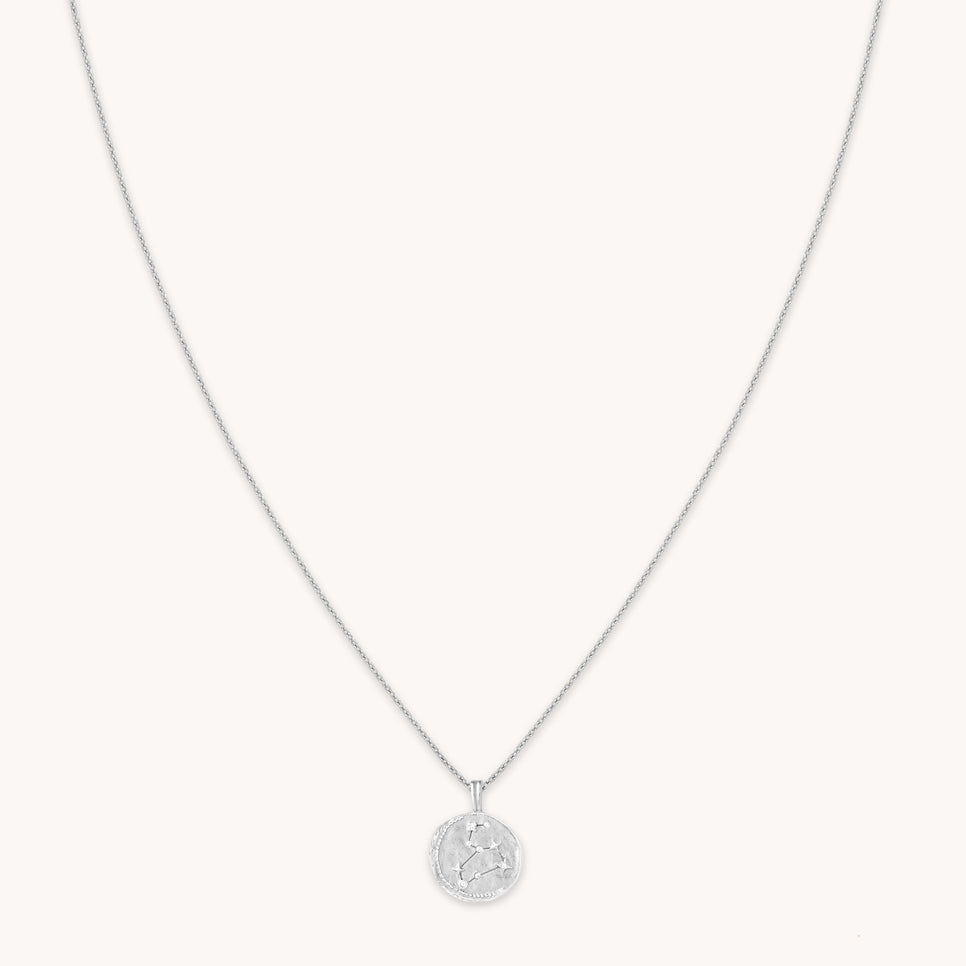 Leo Zodiac Pendant Necklace in Silver