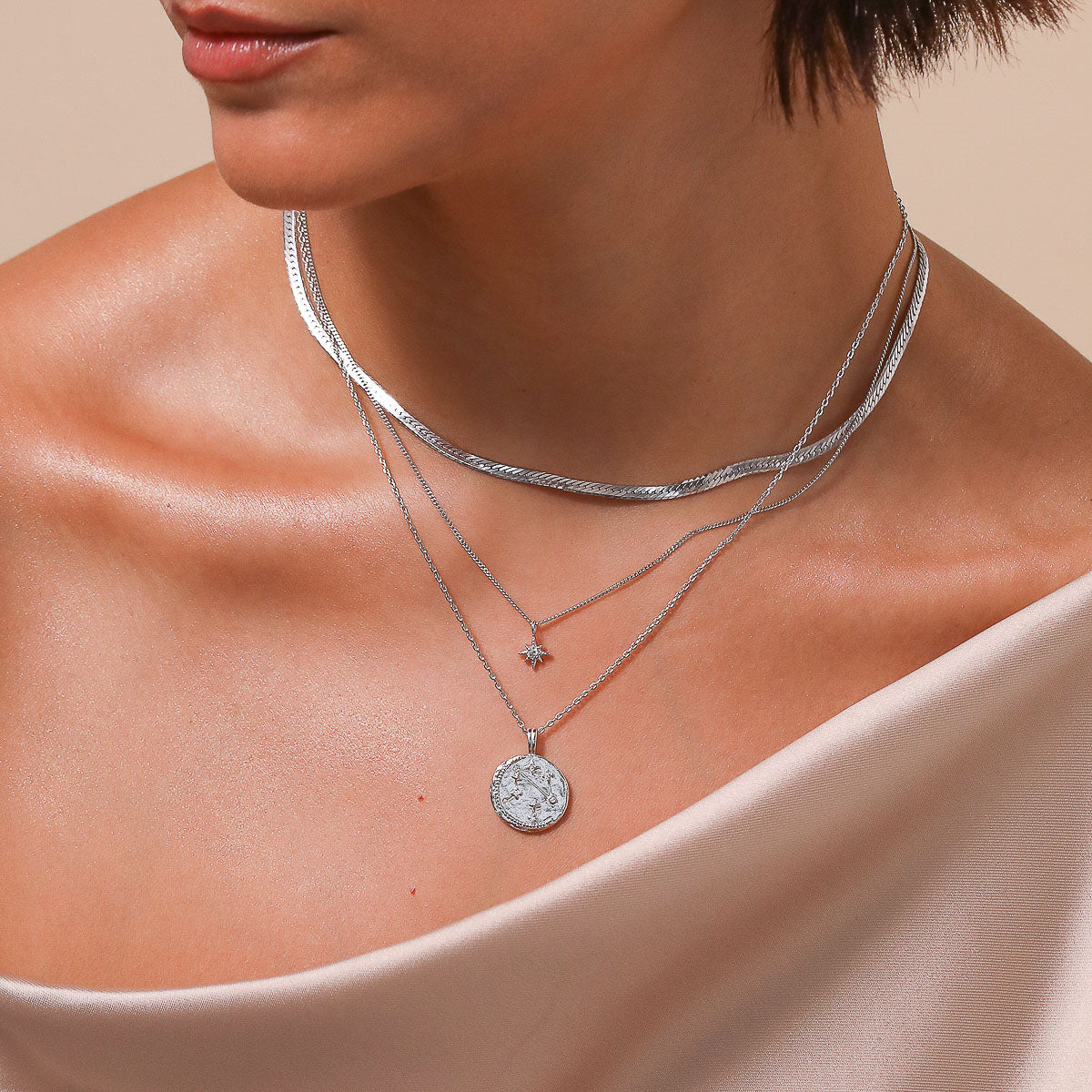 sterling libra zodiac necklace – Marlyn Schiff, LLC