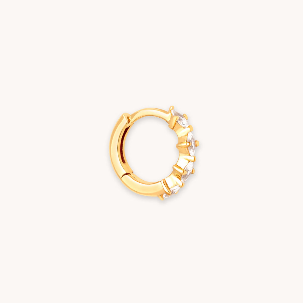 Navette Hoop 8mm in Gold