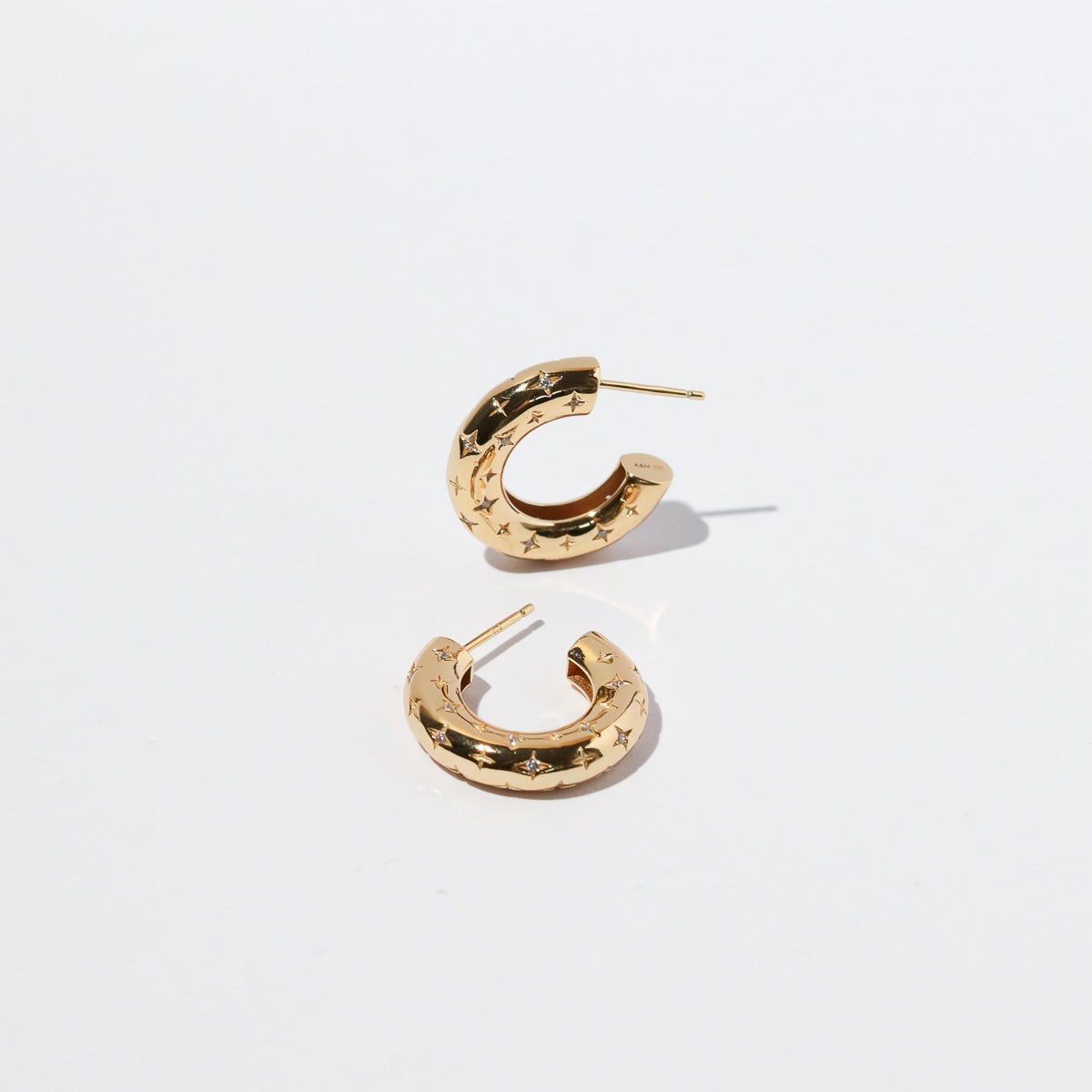 Cosmic Star Gold Dome Hoops | Astrid & Miyu Earrings