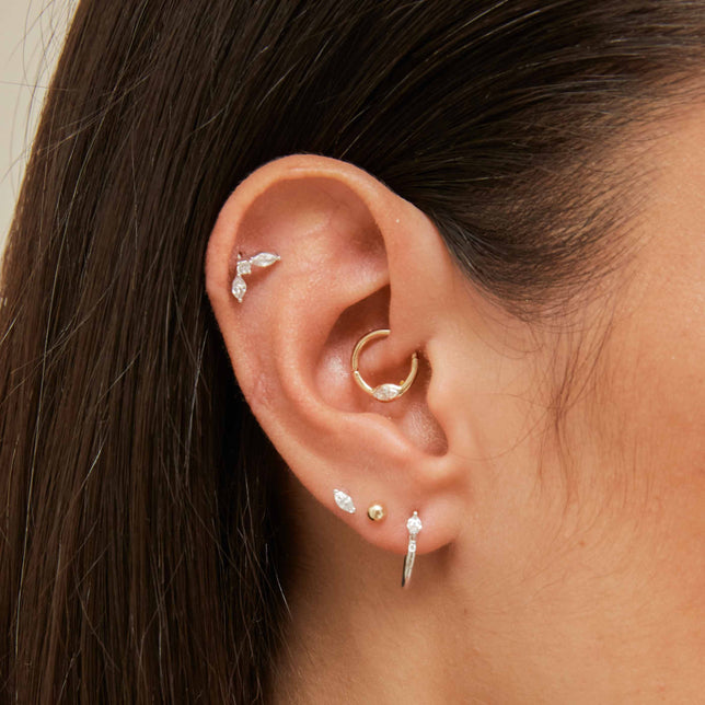 Daith Piercing Jewellery, 14ct Solid Gold