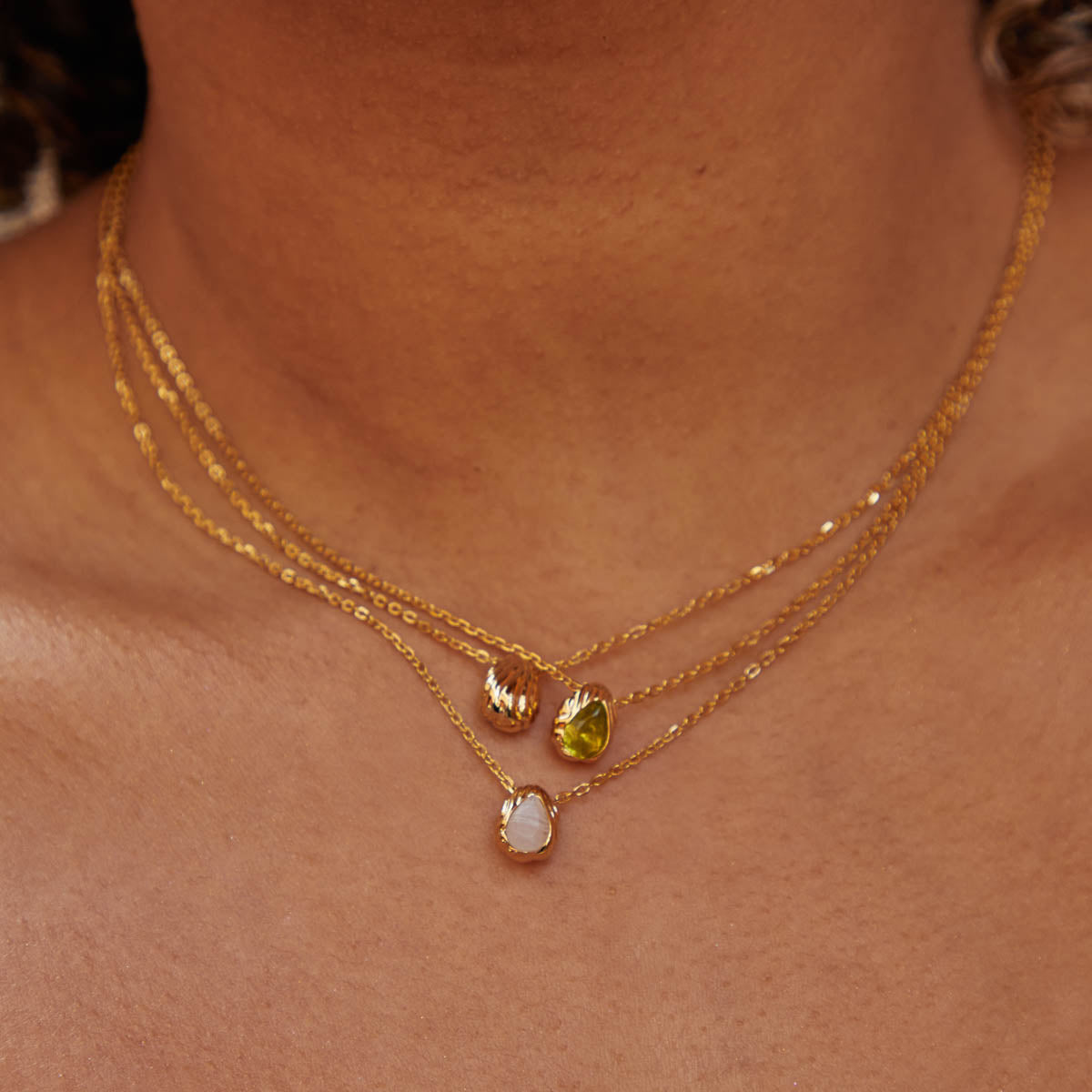 Agate Gold Pendant Necklace | Astrid & Miyu Necklaces