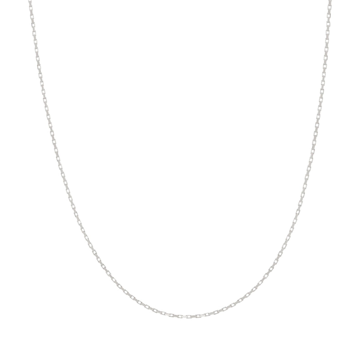 Rectangular Link Necklace Chain in Silver