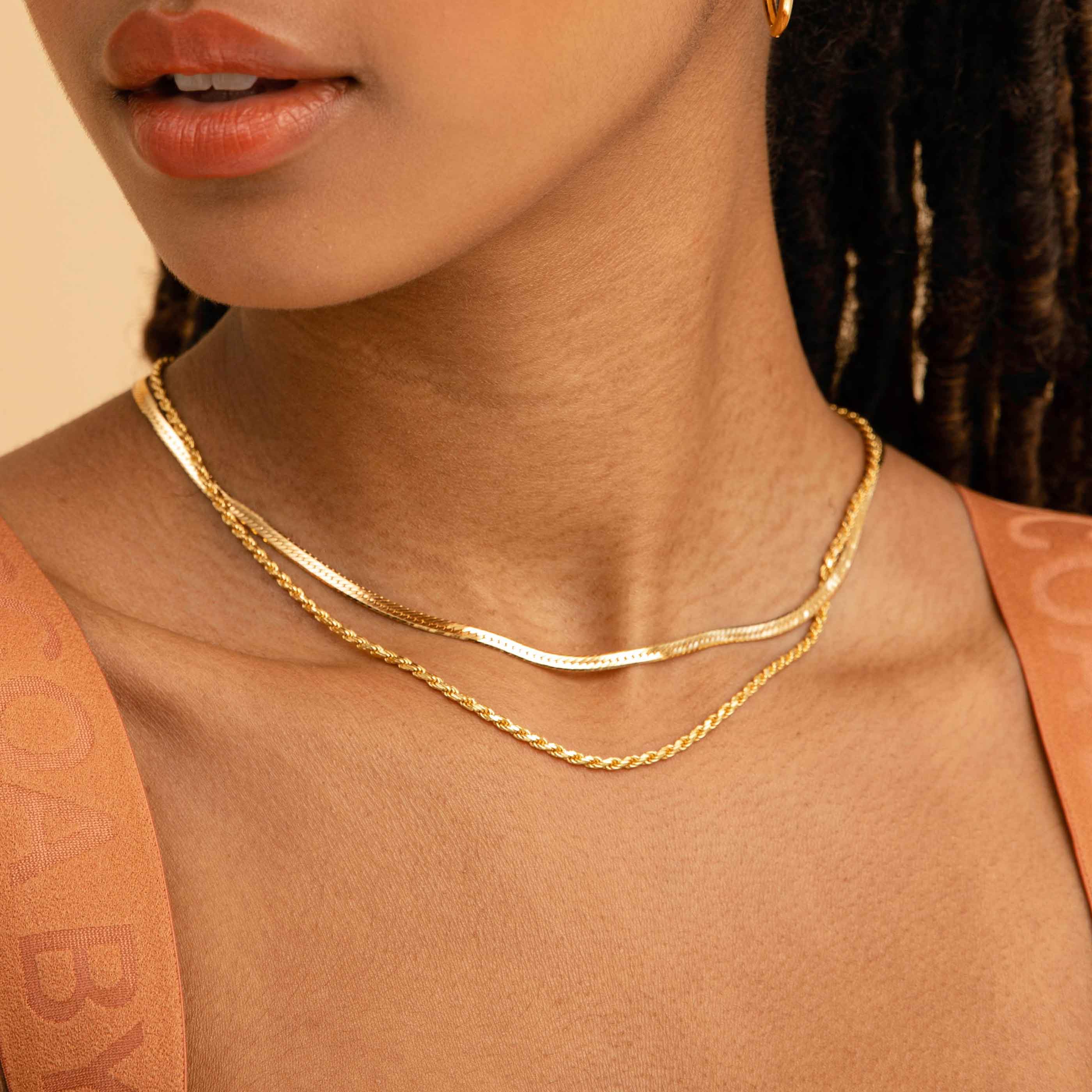 Snake Chain Gold Necklace Astrid Miyu