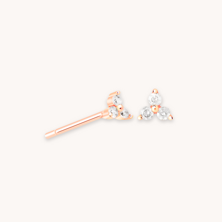 Triple Crystal Rose Gold Studs | Astrid & Miyu Earrings