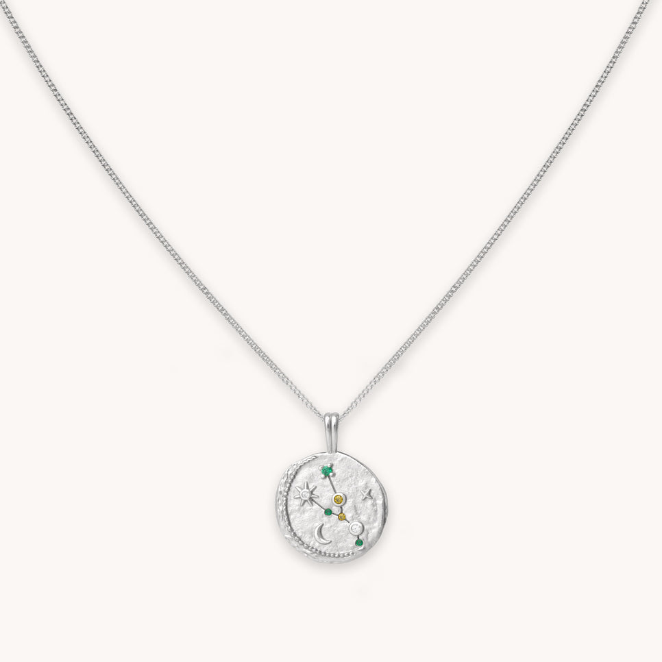 Taurus Zodiac Pendant Necklace in Silver