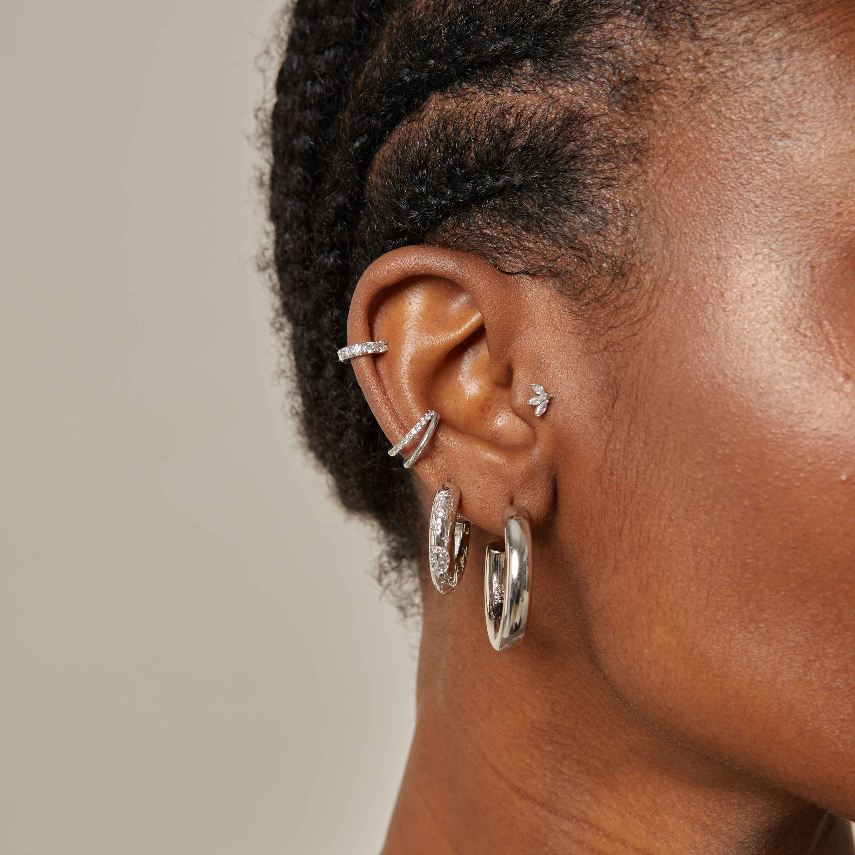 Navette Cartilage Earring in Silver | Astrid & Miyu