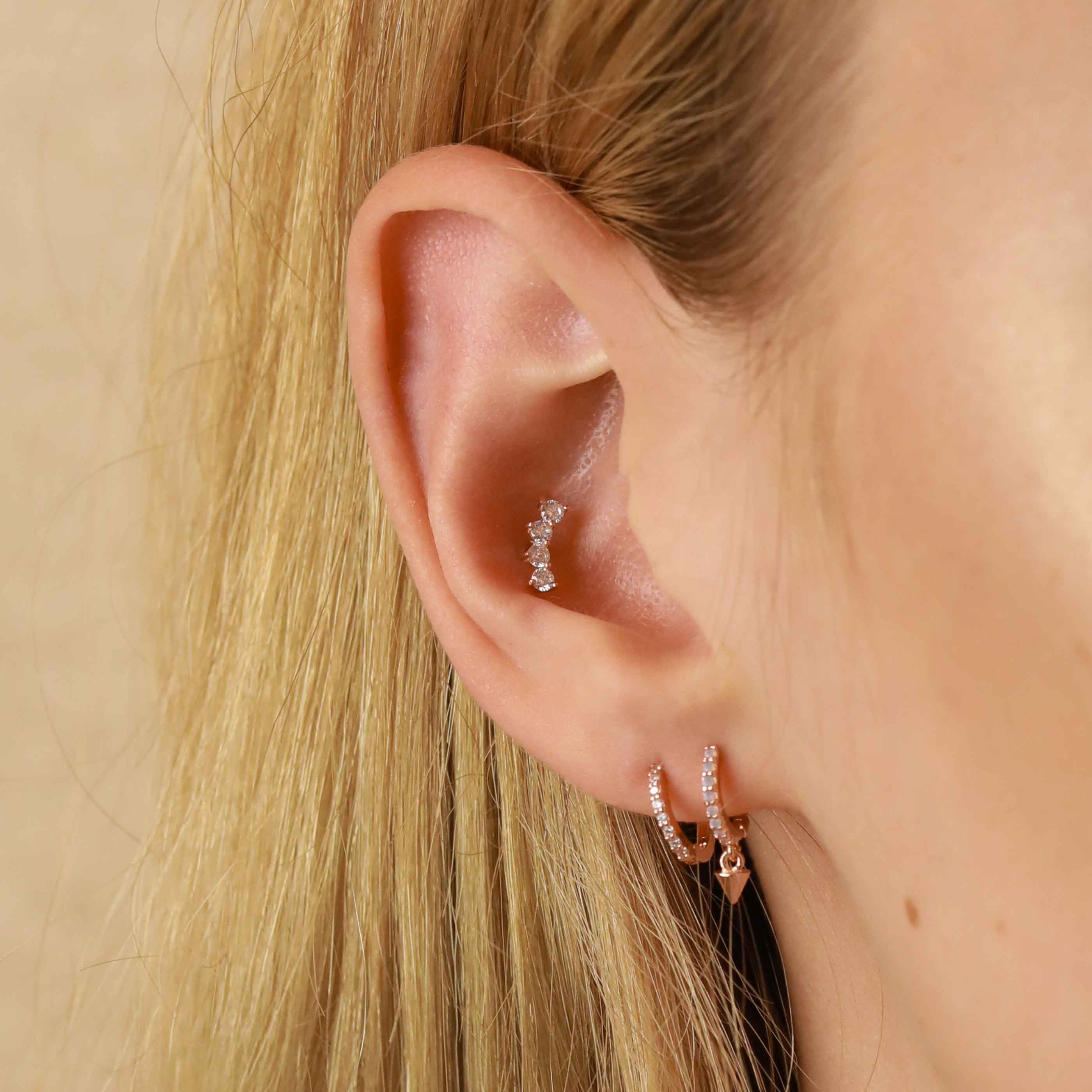 Rose gold shop barbell earring