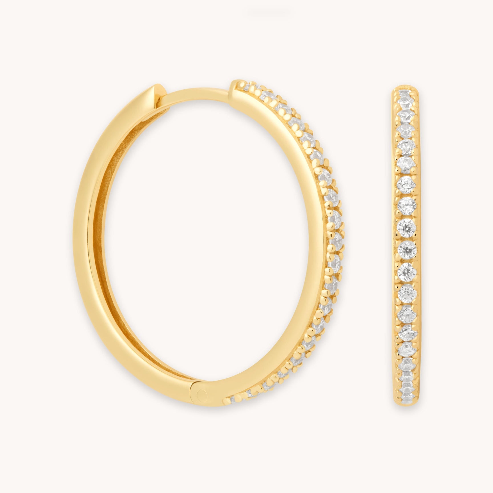 Essential Crystal Large Hoops in Gold| Astrid & Miyu Earrings