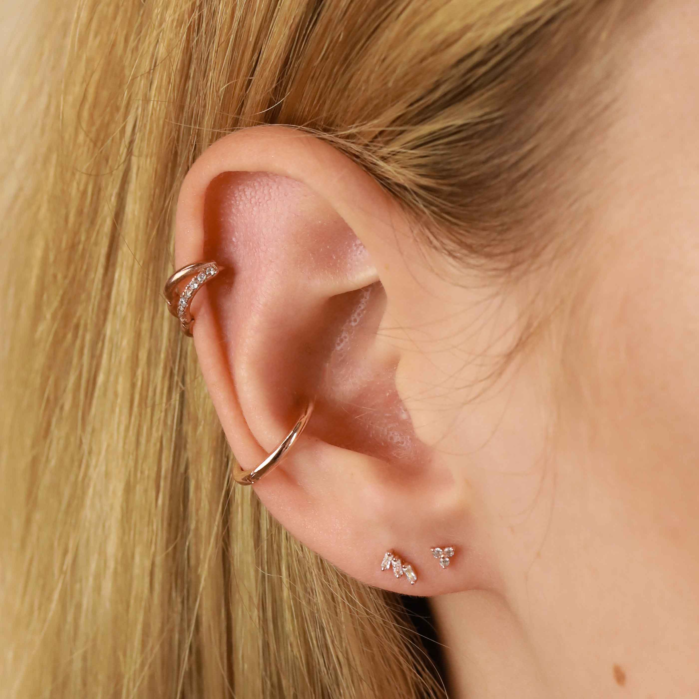 Cartilage earrings deals rose gold