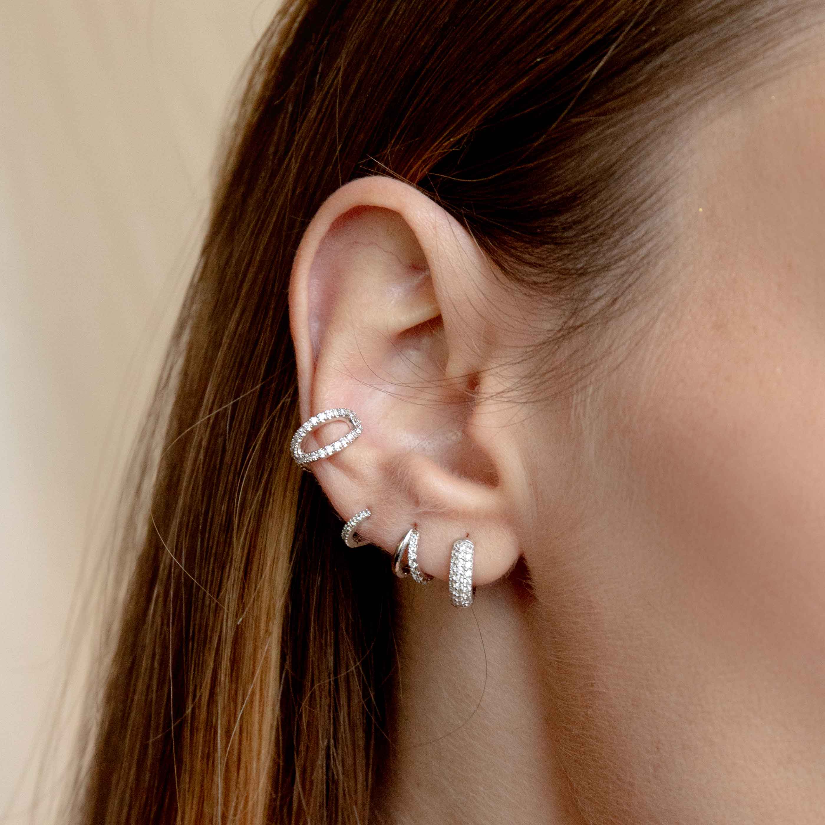 Illusion Silver Cartilage Hoop | Astrid & Miyu Earrings