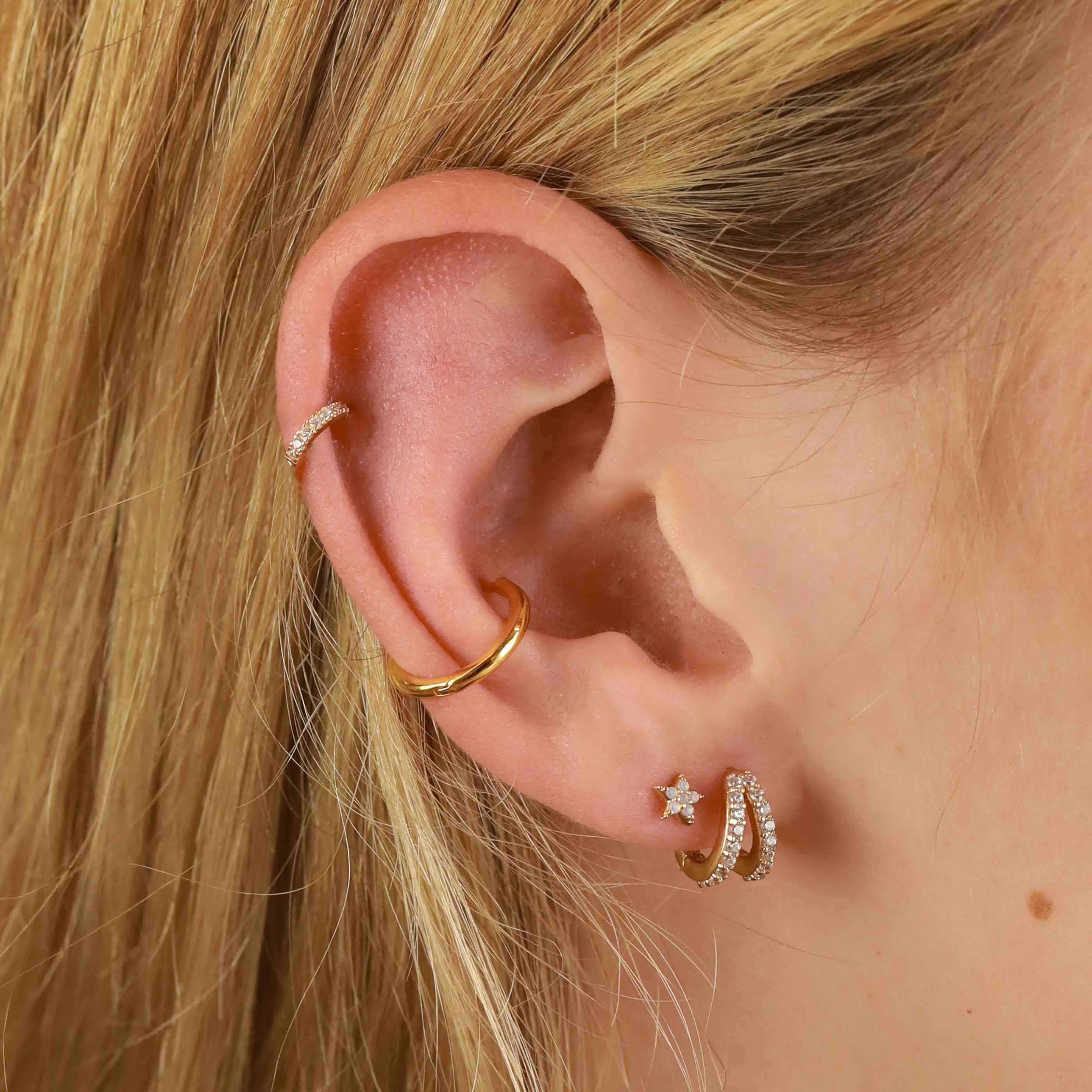 Huggie Hoop Earrings  gold turquoise hoop  cartilage hoop  hoop ear   Amber James Jewellery