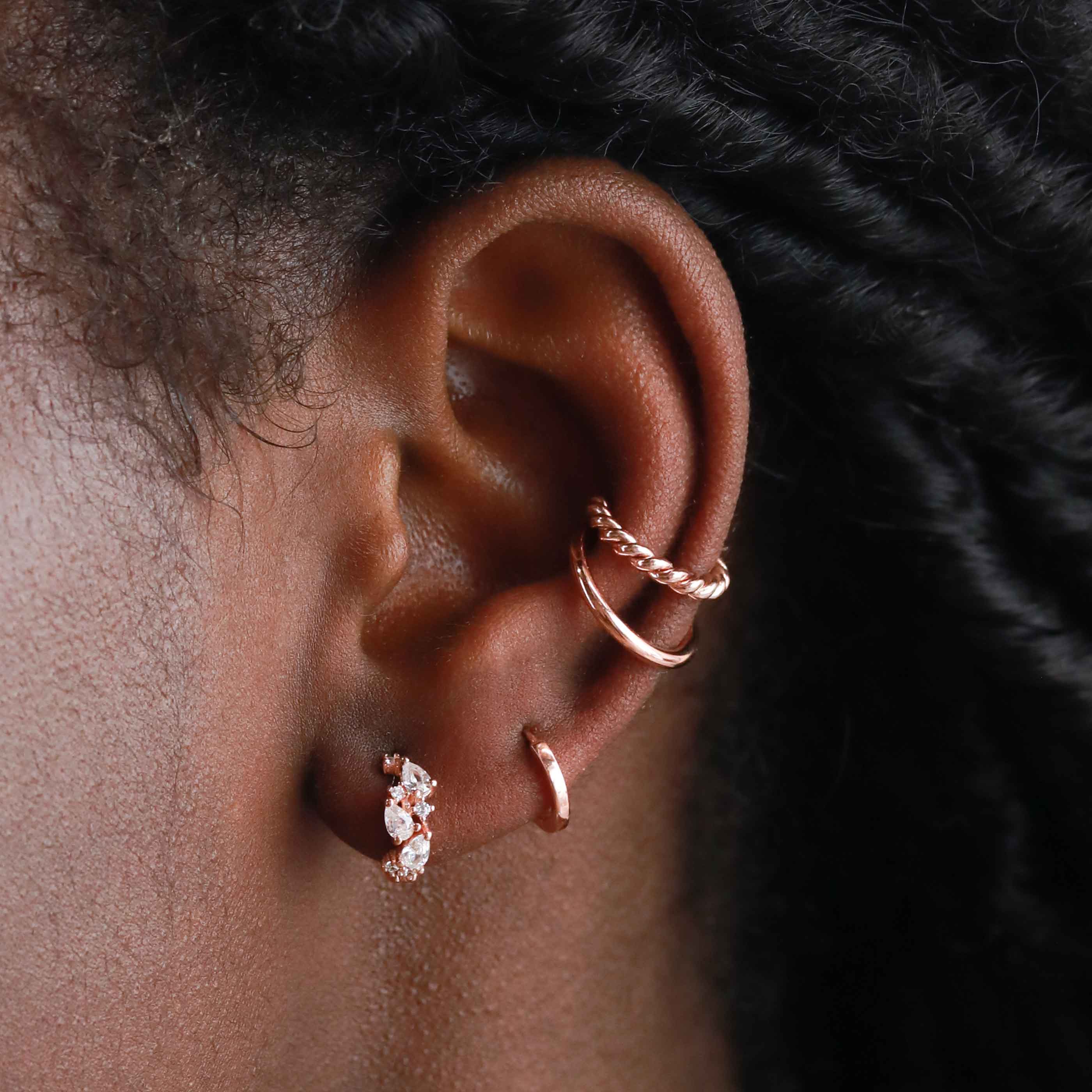 Rope Ear Cuff in Rose Gold