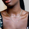 Rectangular Link Necklace Chain in Silver worn with snake chain necklace