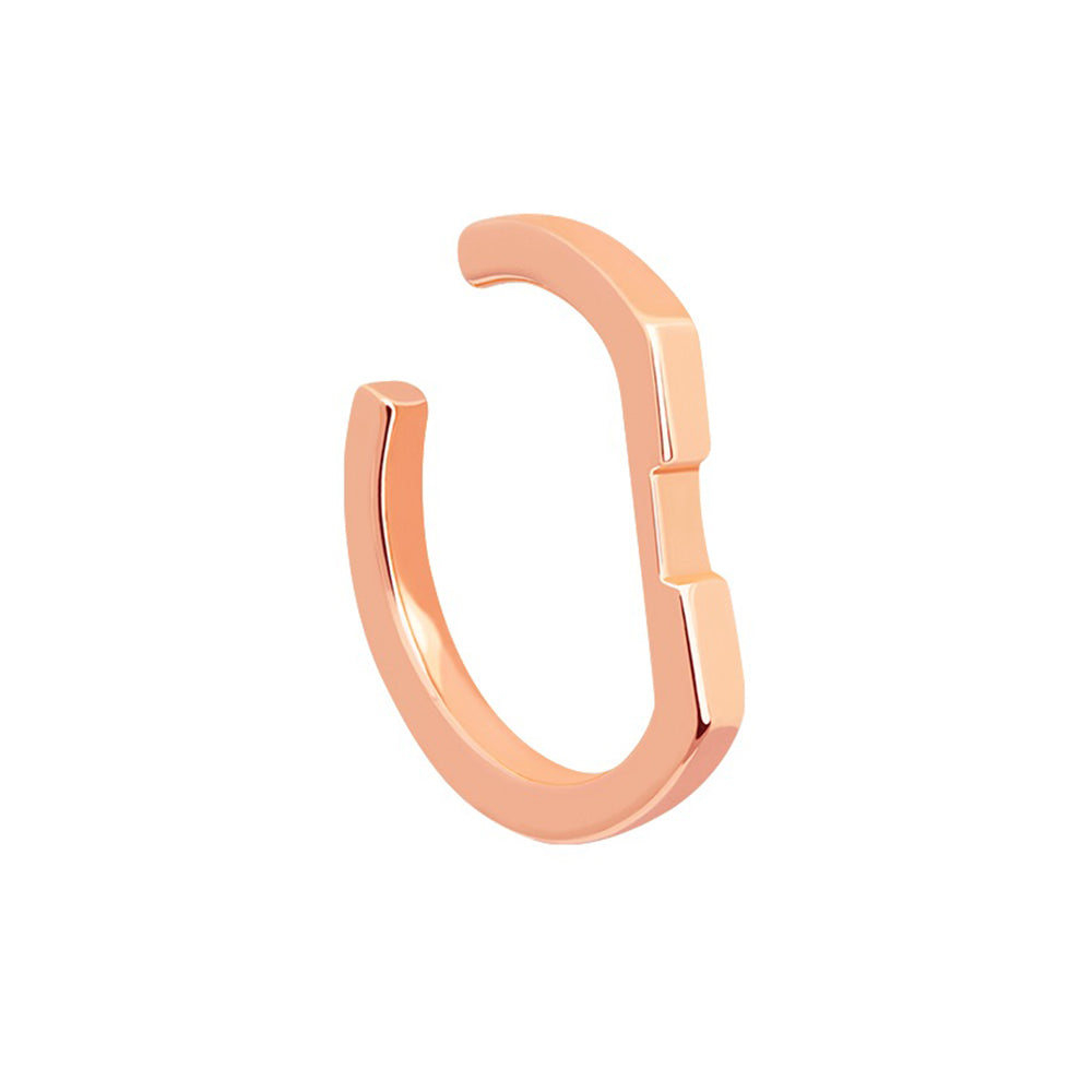 Crossing Lines Stacking Ear Cuff in Rose Gold